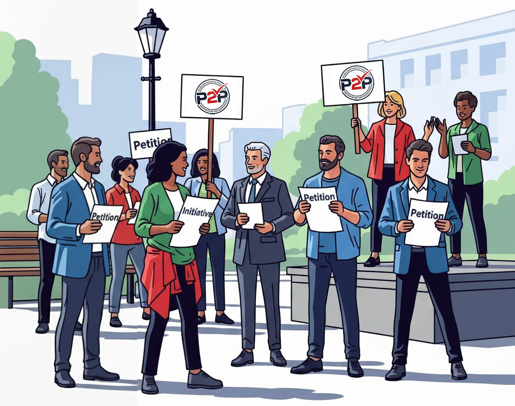 A graphic representing the P2P leadership team's vision.